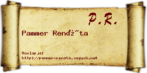 Pammer Renáta névjegykártya