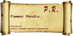 Pammer Renáta névjegykártya